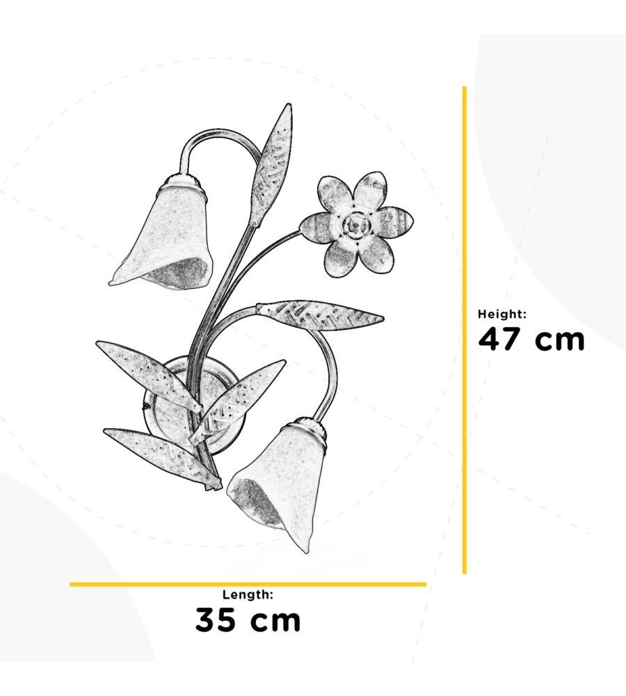 APPLIQUE 2 LUCE ONLI "ALGA" BRONZO E14